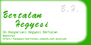 bertalan hegyesi business card